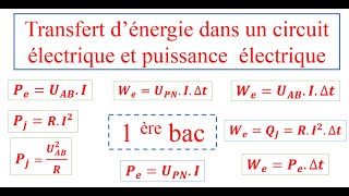 Transfert d’´énergie dans un circuit électrique 1BAC Sc Mathématiques et Sc expérimentales [upl. by Kiehl]