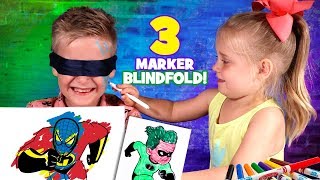 Little Flash and Ava play 3 Marker ChallengeBlindfolded Edition [upl. by Ursuline]