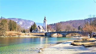 Lake Bohinj Slovenia  4K Virtual Walk [upl. by Haissem]