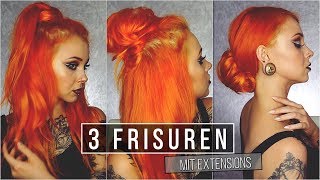 3 FRISUREN mit Clip in Extensions I amp kurzen Haaren [upl. by Kathlin885]