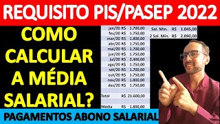 PISPASEP 2022  CÁLCULO DA MÉDIA SALARIAL PARA O RECEBIMENTO DO ABONO SALARIAL [upl. by Eniluqcaj]