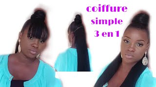 Tuto coiffure simple facile et rapide 😊 tissage mini chignon et frange [upl. by Einnaej]