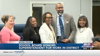 Moss Point school board honors superintendent for positive changes in district [upl. by Draillih684]