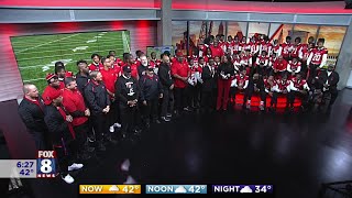 Glenville Tarblooders in FOX 8 studios ahead of victory parade and rally [upl. by Yrehc]