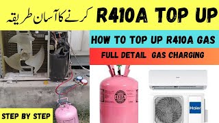 R410A gas charge in inverter ac  how to charge R410 A refrigerant  inverter ac R410a gas top up [upl. by Malvino]