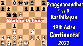 R Praggnanandhaa vs M Karthikeyan  19th Asian Continental 2022 chess [upl. by Loggia]