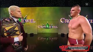 Cody Rhodes and Gunther face to face  Champion vs champion at crown jewel 😳😳 [upl. by Ailedo]