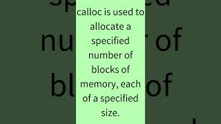 difference between malloc and calloc cprogramming cprogrammingtutorialforbeginners [upl. by Akeimat]