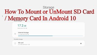 How To Mount or UnMount SD CardMemory Card in Android 10 [upl. by Kingston]