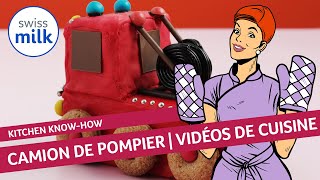 Comment transformer un cake en camion de pompiers  Vidéo de cuisine  Swissmilk 2015 [upl. by Ydde]