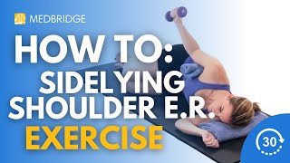 Sidelying Shoulder ER with Towel and Dumbbell  MedBridge [upl. by Adnylg917]