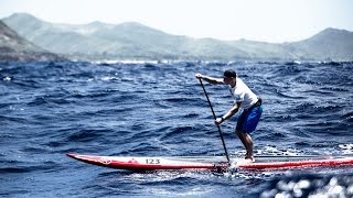 Americas Cup Winner Jimmy Spithill races the Molokai 2 Oahu Paddleboard World Championships [upl. by Ordnaxela]