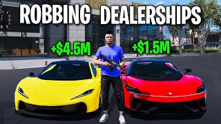 Robbing Super Car Dealership on GTA 5 RP [upl. by Xenophon46]