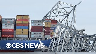 Videos show full extent of damage to Baltimores Key Bridge [upl. by Susana]