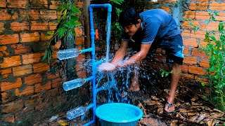 Do it yourself project water pvc pips with recycle plastic bottle transform to strong water energy [upl. by Nosmas]