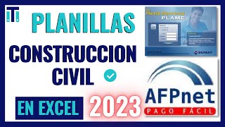 Planilla de remuneración de CONTRUCCION CIVIL 2023  Todo en Excel [upl. by Skricki]