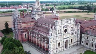 Italy Travel Guide  Certosa Di Pavia By Drone  HD Aerial Footage [upl. by Gnof]