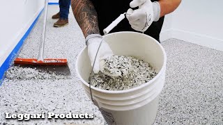 HOW TO EPOXY FLOOR WITH FLAKES DIY Easy Epoxy Flooring Tutorial [upl. by Arihppas483]