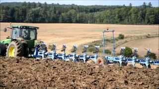 Big John Deere Ploughing with Big Plough in France [upl. by Choong]