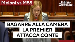 Meloni contro Conte e il M5S bagarre alla Camera Lintervento infuocato della Premier [upl. by Ennayoj]