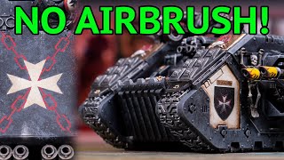 Painting a HUGE 40k Tank WITHOUT AIRBRUSH [upl. by Abocaj281]