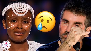 Simon Cowell BREAKS DOWN Crying on AGT 2023 Premiere [upl. by Oiramad]