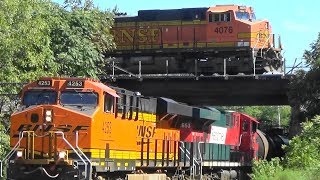 BNSF 4253 w Ferromex Meets BNSF 4076 w Executive MAC [upl. by Torbert]