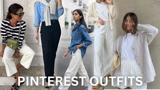 RECREATING SPRING PINTEREST OUTFITS 2024  Casual Outfit Ideas [upl. by Maloy]