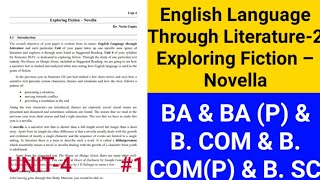 Exploring Fiction – Novella  English Language  2  Unit 4 1  3rd and 4th sem English Notes DU [upl. by Rosalind]