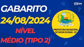 GABARITO Ass de Administração  Concurso NOVA RUSSAS  NÍVEL MÉDIO  BANCA CONSULPAM  MATEMÁTICA [upl. by Glennis856]