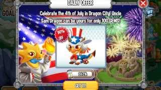 Dragon City Mobile Dino Island  Uncle Sam Dragon [upl. by Eedeed291]