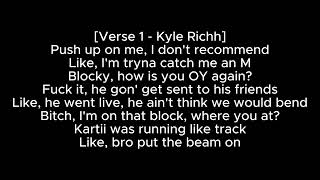 4100 ONE MIC CYPHER LYRICS  KYLE RICHH JENN CARTER JAH WOO [upl. by Helenka]