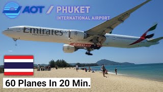 Phuket International Airport  Plane Spotting  60 Planes in 20 Min [upl. by Llewen412]