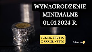 Wynagrodzenie minimalne 2024  kwota netto  01012024 r [upl. by Ellerrehc]