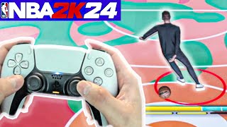 BEHIND THE BACK SPAM best DRIBBLE tutorial w HANDCAM in NBA 2K24 [upl. by Eleonore76]