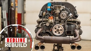 Volkswagen Beetle Aircooled Flatfour Engine Rebuild TimeLapse  Redline Rebuild  S1E7 [upl. by Albur]