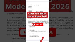 Class 10 English model paper 2025  Up Board 10th English Model Paper 2025  10th Model Paper 2025 [upl. by Rosio387]