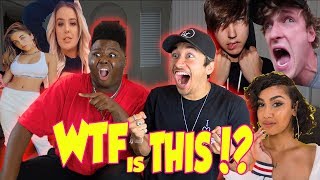 REACTING TO YOUTUBERS SONGS FOR THE FIRST TIME FUNNY AF [upl. by Silsby]