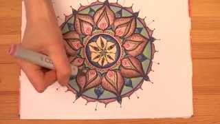 Intuitives MandalaMalen  Ein Mandala wird bunt gemalt  SoulArt Mandala [upl. by Petrick]