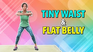 Tiny Waist amp Flat Belly 🔥 Lose Fat by Dancing at Home [upl. by Setiram]