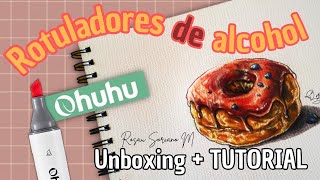 Cómo pintar con ROTULADORES DE ALCOHOL TUTORIAL  Unboxing Ohuhu [upl. by Needan819]