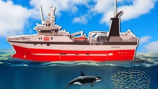 BOTTOM TRAWLING WITH HUGE SHIP  Fishing Barents Sea Gameplay  Fishing Simulator Game [upl. by Scribner]