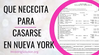 Como es el proceso para contraer matrimonio en Nueva York y que documentos se requiere [upl. by Agustin858]