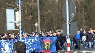 Hertha  KSC Fanaufmarsch vor dem Stadion 13022011 [upl. by Farron]