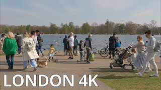 KENSINGTON GARDENS HYDE PARK  Black Lion Gate Broad Walk Round Pond in Spring – N065 4K [upl. by Leila937]