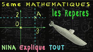 les reperes mathématiques college 5eme abscisse ordonnée et coordonnées axe point [upl. by Aramaj]