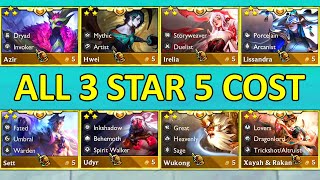 Set 11 ALL 5 Cost Units 3 Star ⭐⭐⭐ [upl. by Earahs170]