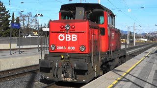 Bahnhof Rankweil 2 Lokdurchfahrten mit ÖBB 2068 amp ÖBB Taurus 1016 im Februar 2021 [upl. by Fausta]