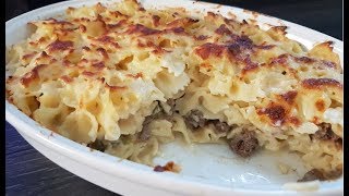 Gratin de pâtes à la viande hachée super bon  recette dété 20185 [upl. by Aruasor]