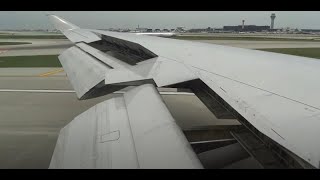 HD United Airlines Boeing 747400 Wing View San Francisco Takeoff  Chicago OHare Airport Landing [upl. by Oivalf]